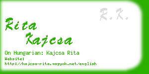 rita kajcsa business card